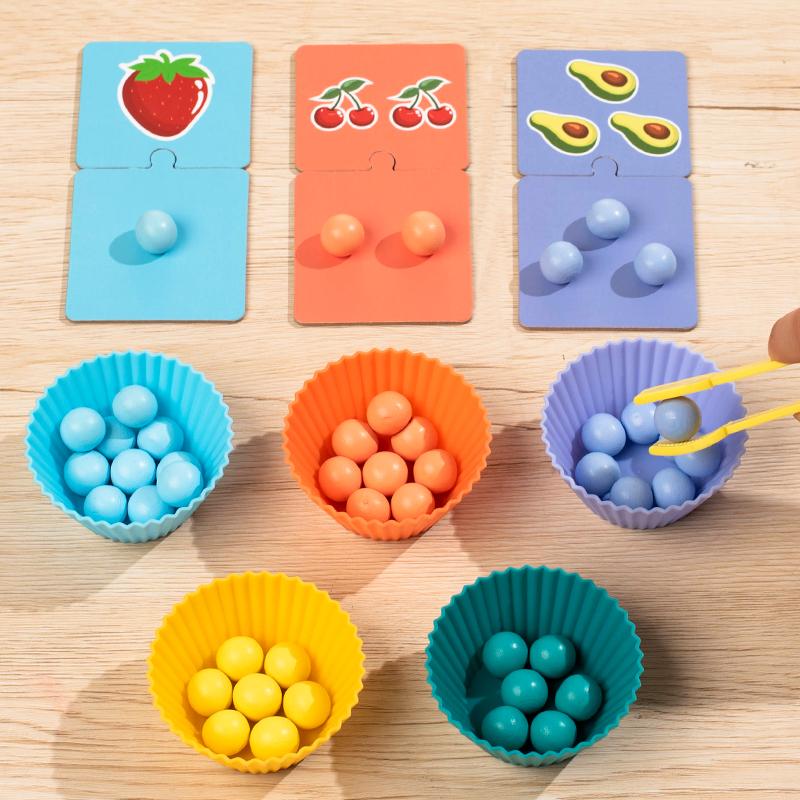 Wooden Digital Fruit Clip Beads Calculation Game For Children Arithmetic Thinking Concentration Training Educational Toys