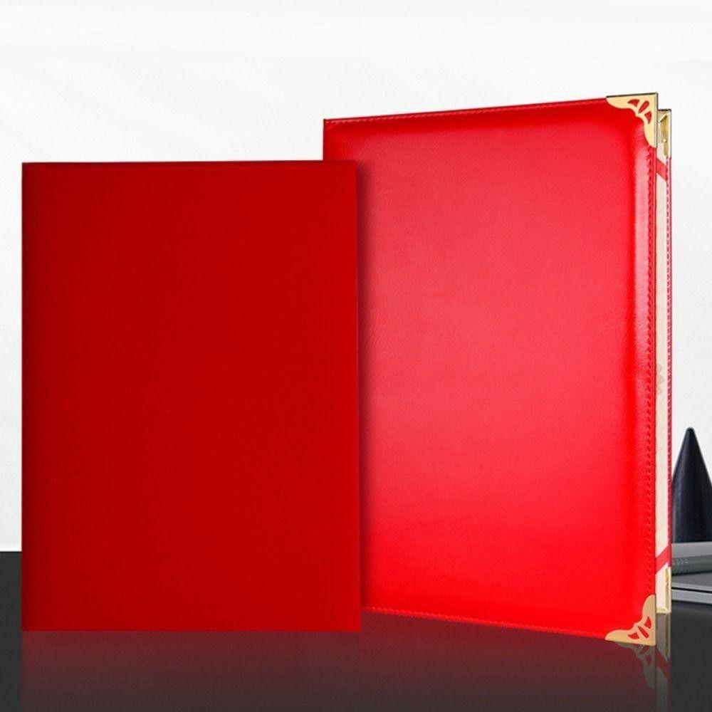 1Pcs Plush Surface Certificate Cover Thicken File Page Folder  Signing Contract