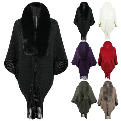 Женский кардиган для отдыха с длинными рукавами, свитера с кисточками и шалью, вязаная накидка, осень и зима