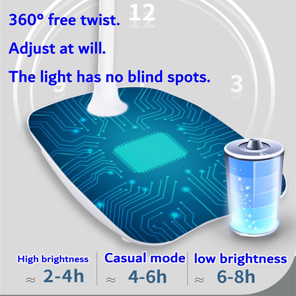 Светодиодная настольная лампа с регулируемой яркостью, сенсорная складная настольная лампа, прикроватная лампа для чтения, защита глаз, ночник, 5 В, с зарядкой через USB