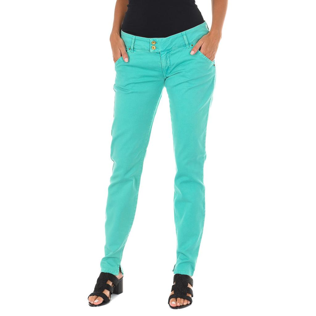 Pantalon Tejano Largo con bajos con corte estrecho 70DBF0361-G131 para Mujer