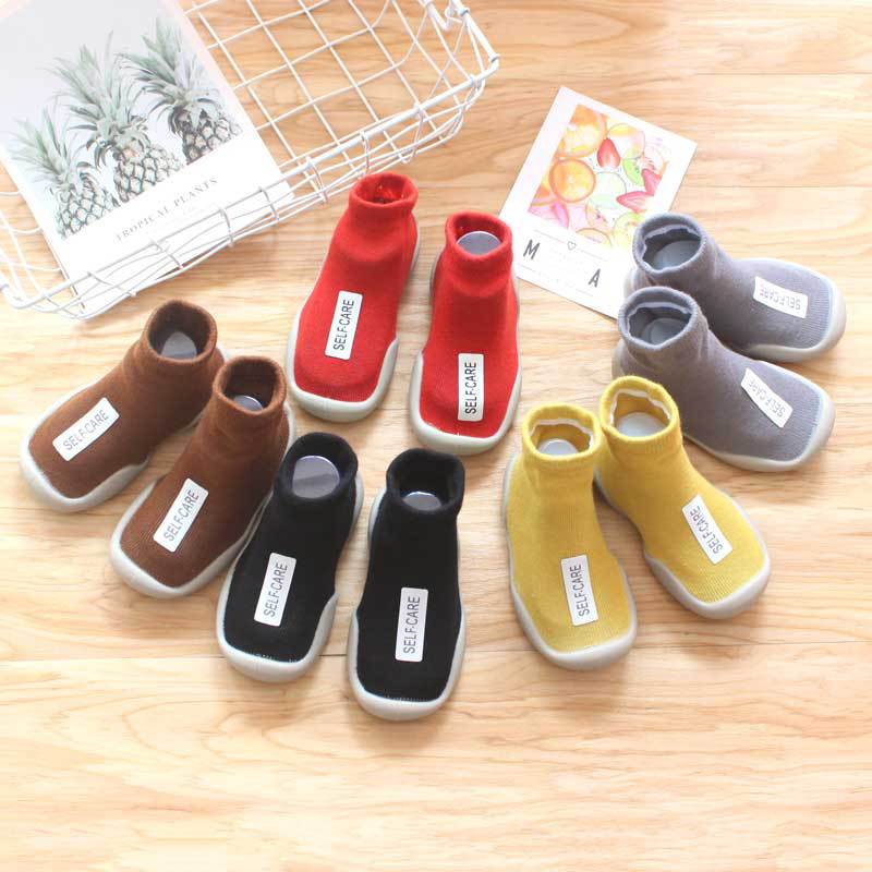 Unisex Baby Shoes First Shoes Baby Walkers Toddler First Walker Baby Girl Kids Soft Rubber Sole Baby Shoe Knit Booties Anti-slip