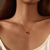 MODIAN 925 Silver Trendy Round Rose Cut Pomegranate Red Zircon Pendant Necklaces For Women Fine Jewelry