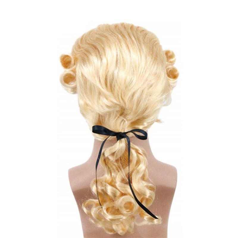 Grey White Black Lawyer Judge Baroque Curly Male Costume Wigs Deluxe Historical Long Synthetic Cosplay Wig for Halloween