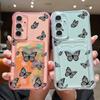 Модный прозрачный чехол с принтом бабочки и слотом для карт для Samsung S24 FE S23 S22 Ultra A16 A55 A54 A35 A34 A15, противоударный мягкий силиконовый защитный чехол для телефона