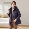 SNOWFLYING Women's Winter Detachable Hood Short Down Jacket