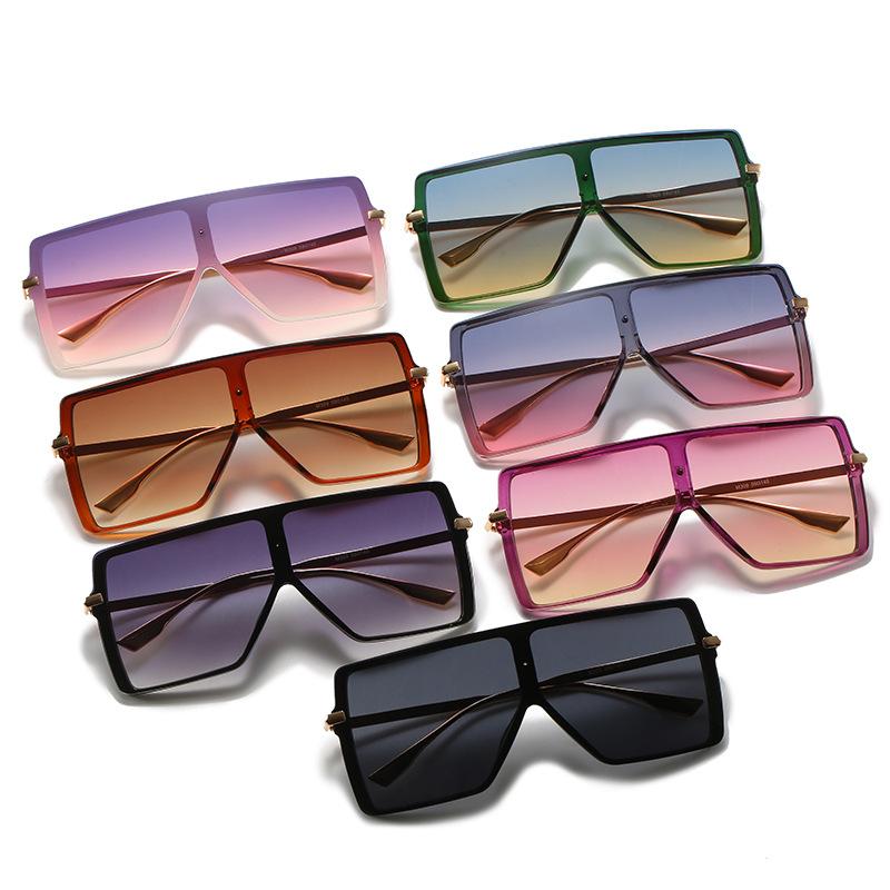 New large square sunglasses, European and American trend integrated face-covering glasses, personalized one-piece street sunglasses for women