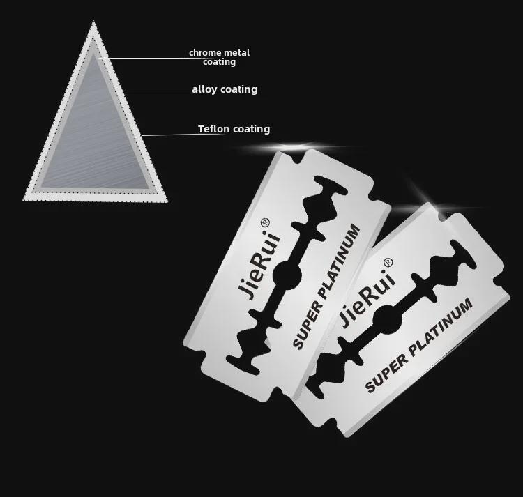 100-Pack Stainless Steel Double-Sided Razor Blades for Men's Manual Razor and Eyebrow Trimmer