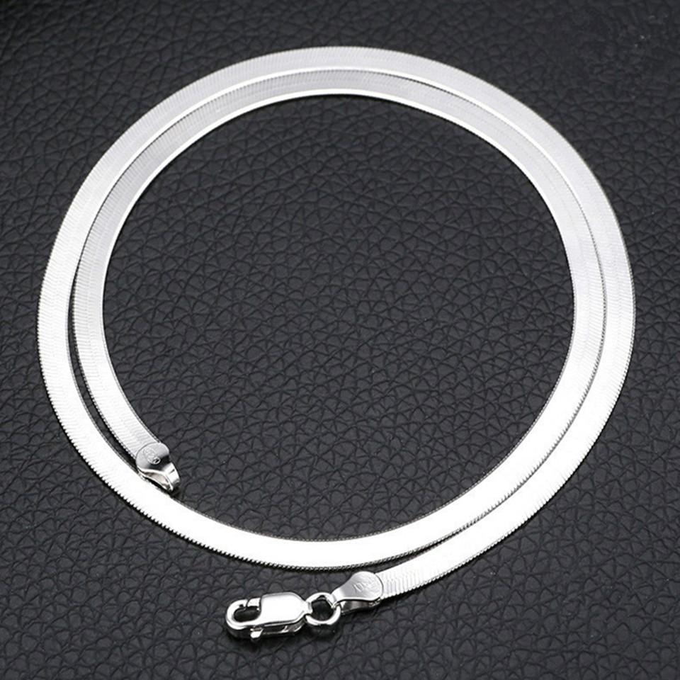 925 Silver Necklace 4MM Snake Chain Men & Women Couple Blade Chain Fashion Party Jewelry Gifts