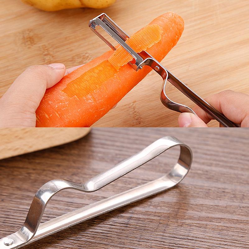 Овощечистка из нержавеющей стали, многофункциональный нож для чистки картофеля и моркови, кухонные гаджеты, утолщенная ручка, легко чистить