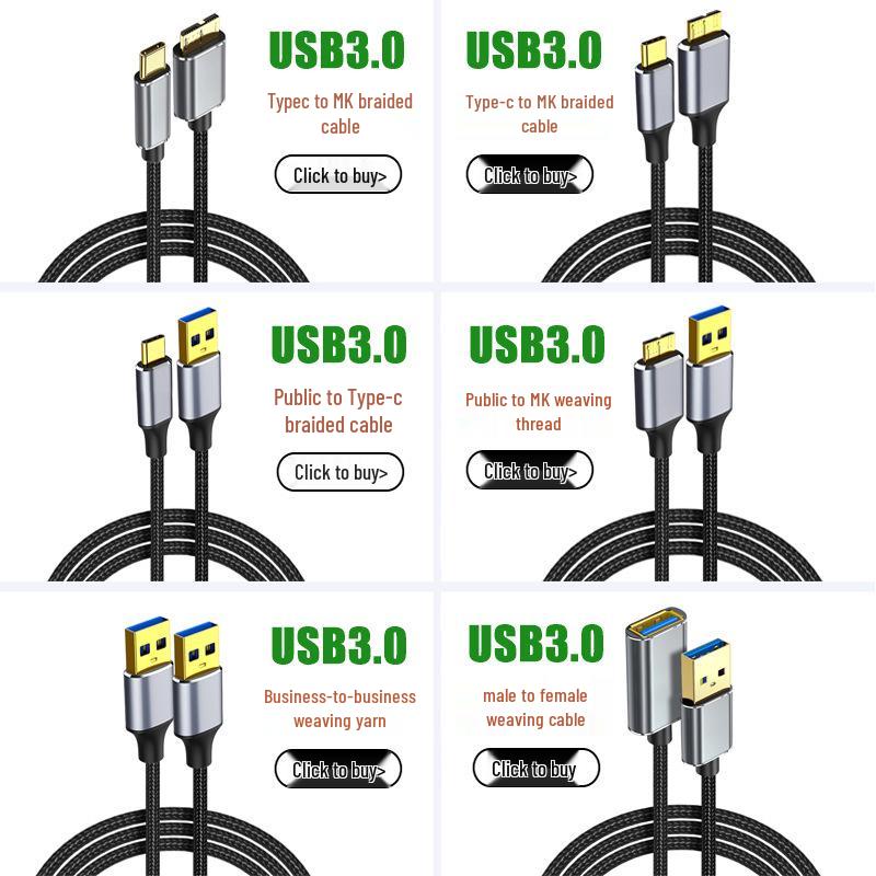Type-C to Micro-B Multi-Function Data Cable for Mobile and Computer Connection