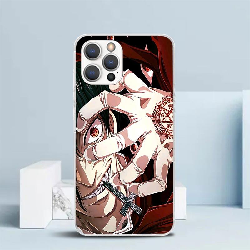 A-Alucard Hellsing Аниме Мягкий Чехол для iPhone 16 17 Air 15 14 Pro Max 16E Чехол для Телефона 13 Mini 12 11 7 SE 8 Рисунок с Принтом Подходит Cas