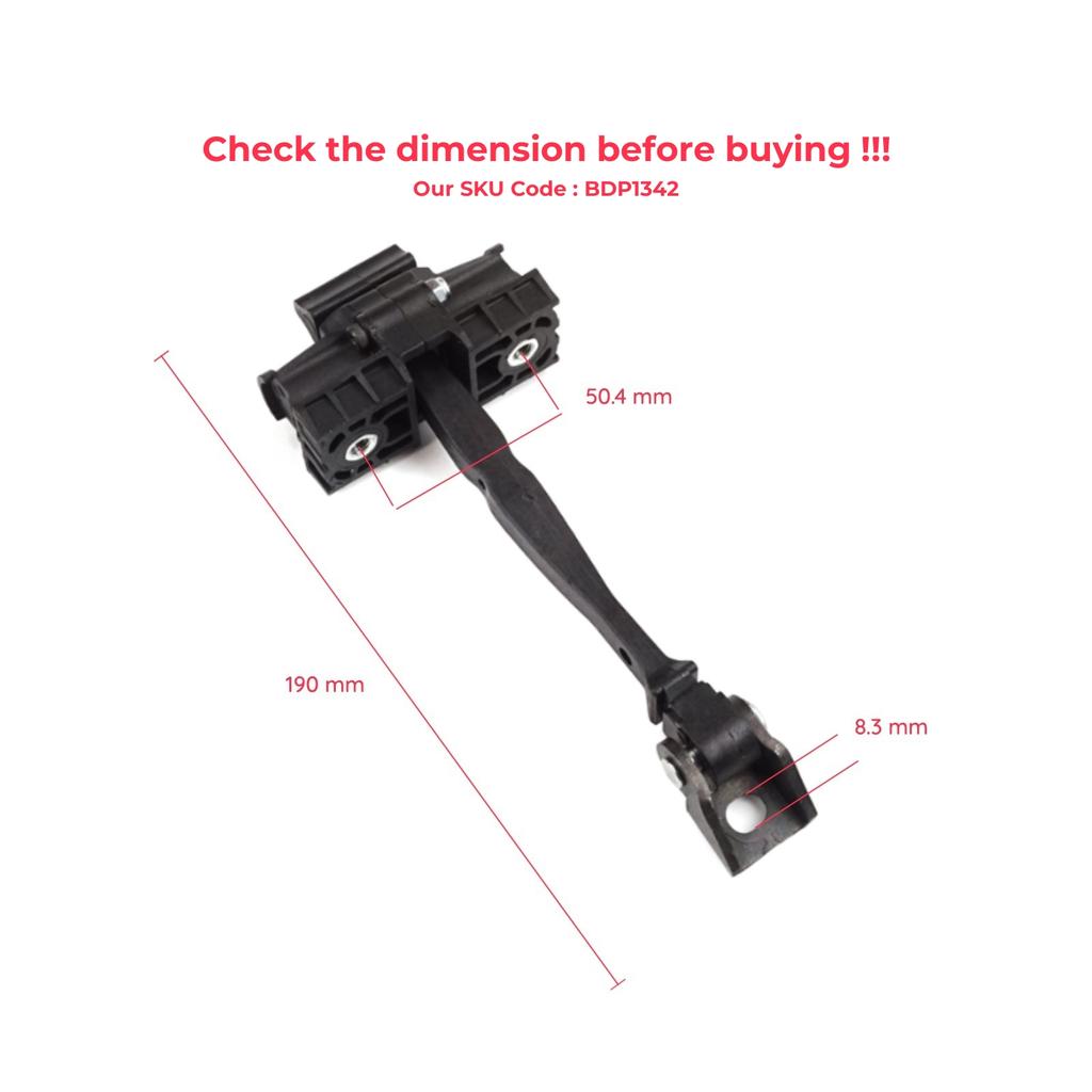 BDP1342-1 2 Pieces Rear Door Hinge Brake Stop Check Strap Limiter for VW Golf MK7 5G 2012-2020 4/5 Door Alltrack Sportsvan Variant e-Golf 5G4839249A