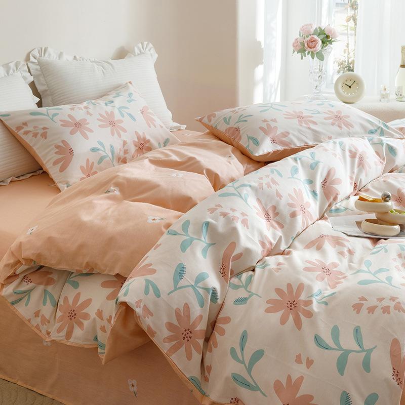 Ins стиль, чистый хлопок, четыре предмета, студенческая общежития, кровать, наволочка, пододеяльник, простыня, комплект из трех предметов