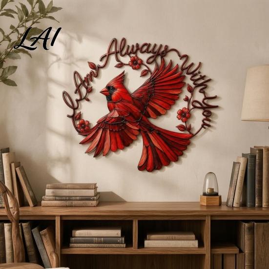 Bird Shape Wall Decoration Metal Red Decoration Hollow Art Sculpture Sign Hanging Ornament for Living Room Home Office