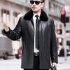 Sheepskin Men's Genuine Leather Clothes Coat Men's Gold Marten Overcoats Fur Casual Mink Fur Mid-Length