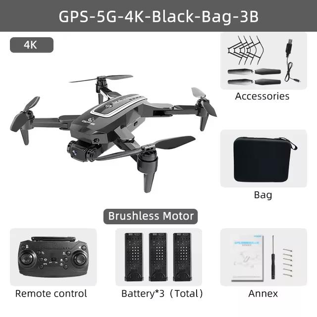 HJ38 Pro GPS Drone Professional 4K HD Camera Aerial Photography Aircraft WiFi Foldable Smart Positioning RC Quadcopter Children's Gif