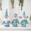 Christmas Doll Blue Snowman Santa Claus Reindeer Christmas Doll Handmade Plush Figure Ornament Home Office Decor