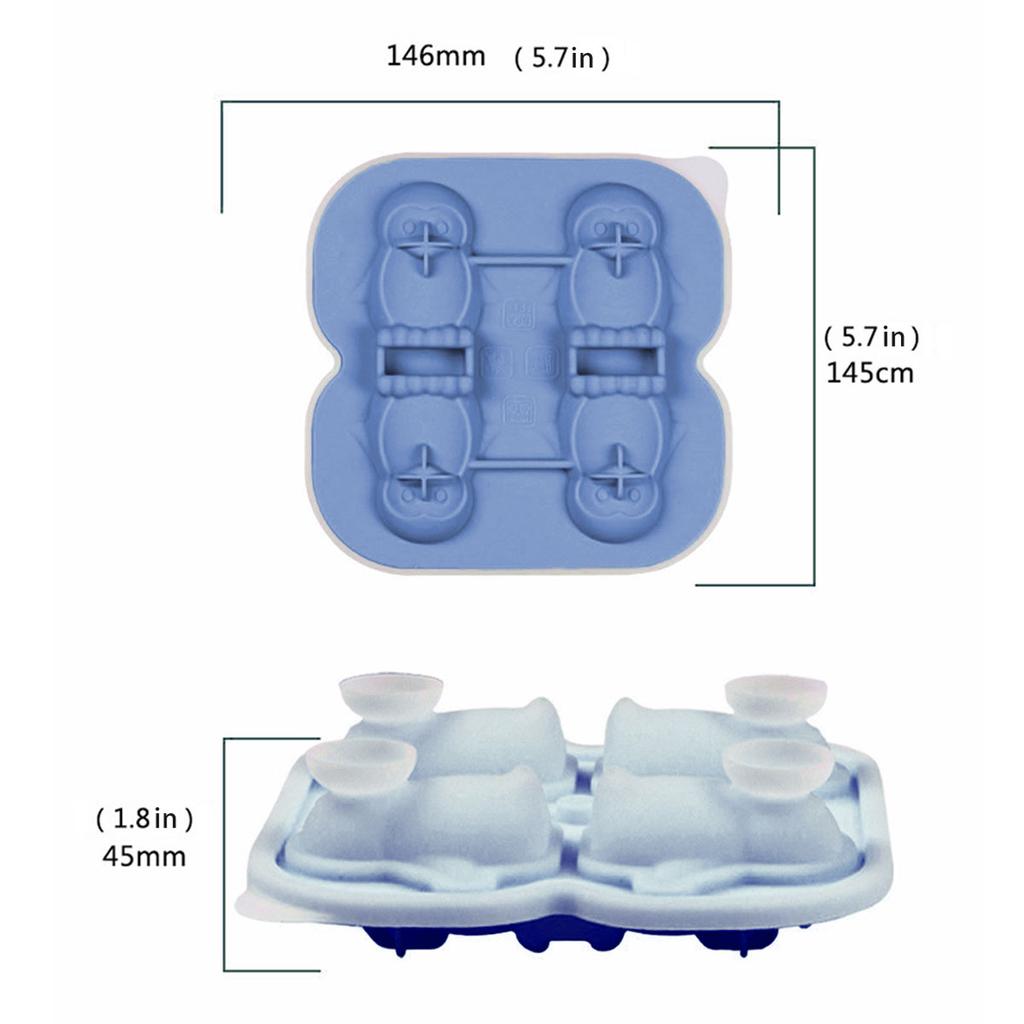 Инструмент для приготовления льда в виде пингвина с 4 отверстиями, цветной шоколадной сырной палочкой в виде животного, силиконовая форма для украшения торта на день рождения