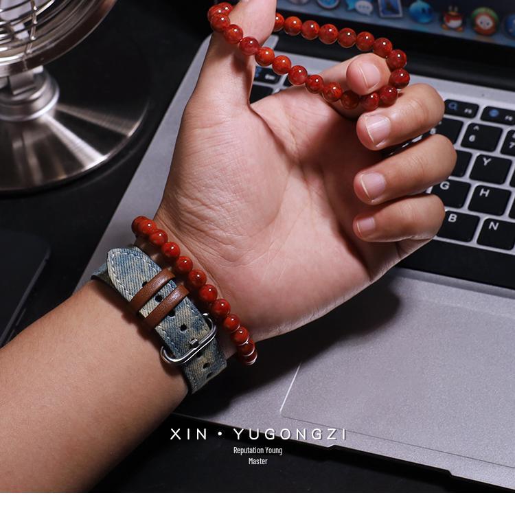 Ляншаньский огненный узор Южный красный агат россыпью для браслетов