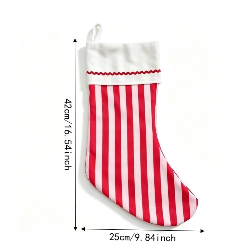 Fresh-Style Hanging Gift Bag Striped Festive Stocking Unique Christmas Gift Sock  Indoor Decoration