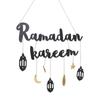 Eid Mubarak Hanging Decoration Ramadan Kareem Hanging Plaques Ramadan Mubarak Decorations 2024 for Eid Al-fitr Party Supplies