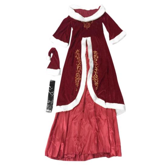 Женское рождественское платье Санта-Клауса с открытыми плечами, цветное ретро-платье в стиле Yoyal с поясом и шляпой, праздничный костюм для выступлений и вечеринок