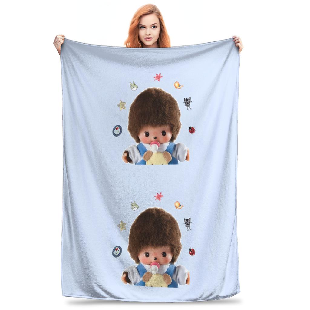 Monchhichis Blanket Quality Soft Bedding Throws Winter Girls Boys Outdoor Funny Bedspread