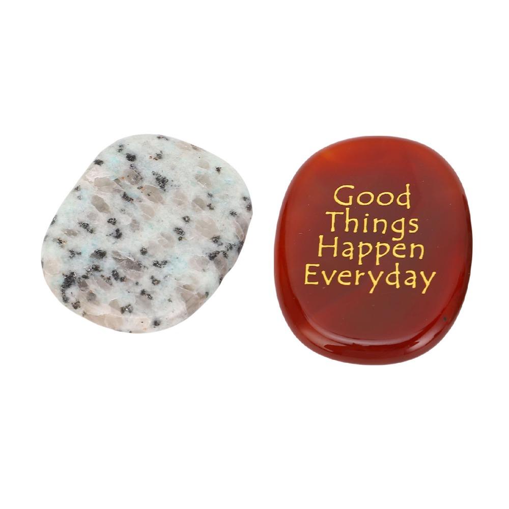 2pcs Polished  Crystal Motivational Crystal Stone Thumb Stone Worry Stones  Stress Relief