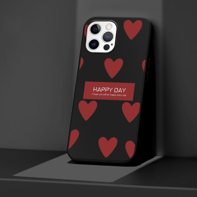Чехол Love Heath для Apple Iphone 14 11 13 12 Pro Max Xr 7 8 +Se 2020 Xs 6 6s Plus 5 5S, милый роскошный черный силиконовый чехол для телефона