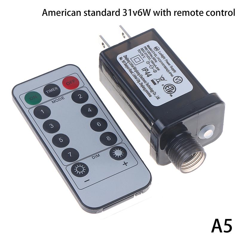 EU US UK Штекер AC 220V 110V на 31Vdc 6W 24V 5V Преобразователь Штекер Блок Питания IP44 8 Режимов Светодиодная Лампа Драйвер Переключатель Адаптер