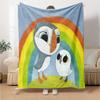 puffin rock Theme Printed Blanket - Perfect for Couch, Bed, Travel & Outdoor Use | Machine Washable, Cozy & Durable.