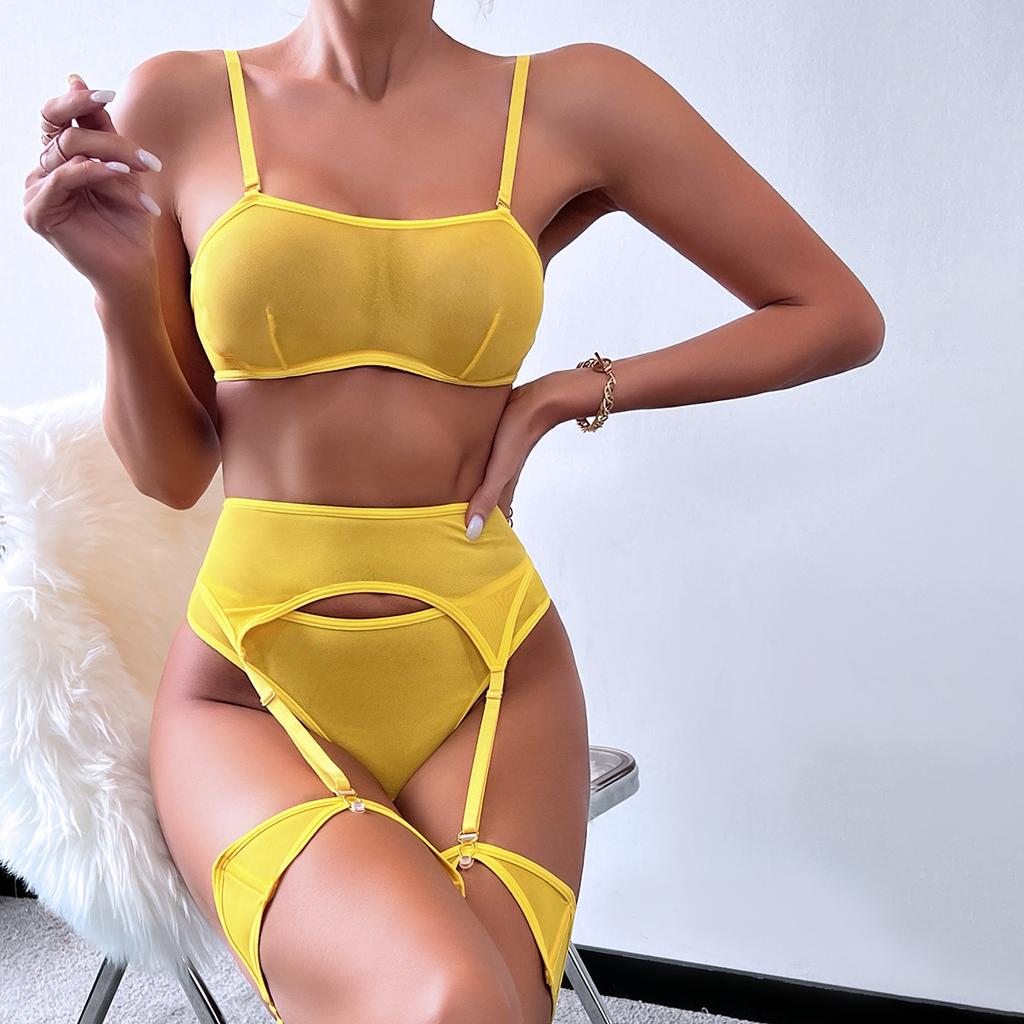 Новое сексуальное женское белье Mesh Perspective, комплект нижнего белья из четырех предметов, 5 цветов