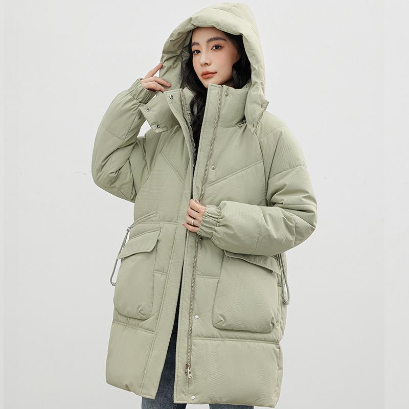 Women's Winter Jacket Coats Thickened Medium-length Cotton Outerwears Large Size Loose Hooded Fashion Youthful Woman Clothes