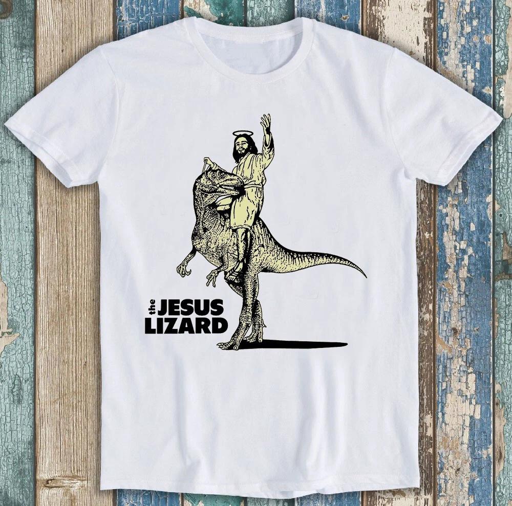 Jesus Lizard Mudhoney Dinosaur Riding Jesus Мем Подарок Футболка M1321