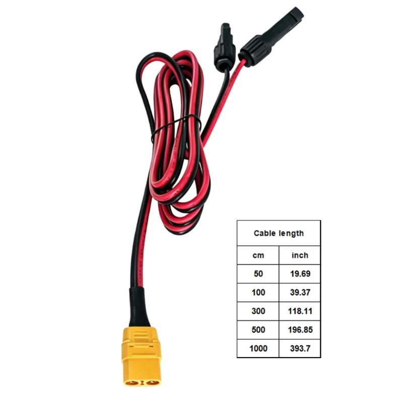 Водонепроницаемый XT90 female на зарядный провод 12AWG Прочный провод для аксессуаров наружного электропитания