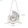 X7XC Metallic Conch Small Shoulder Bag Shining Acrylic Crossbody Purse with Chain Strap Lipstick Case Evening Handbag