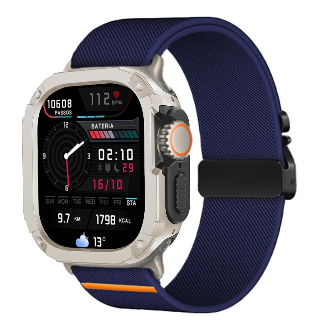 Нейлоновый ремешок + Чехол для Apple Watch Band Ultra 3 49мм 45мм 46мм 44мм 42мм 40мм 41мм 38мм iWatch Серии 11 SE 3 10 9 8 7 6 5 4 3 2 1