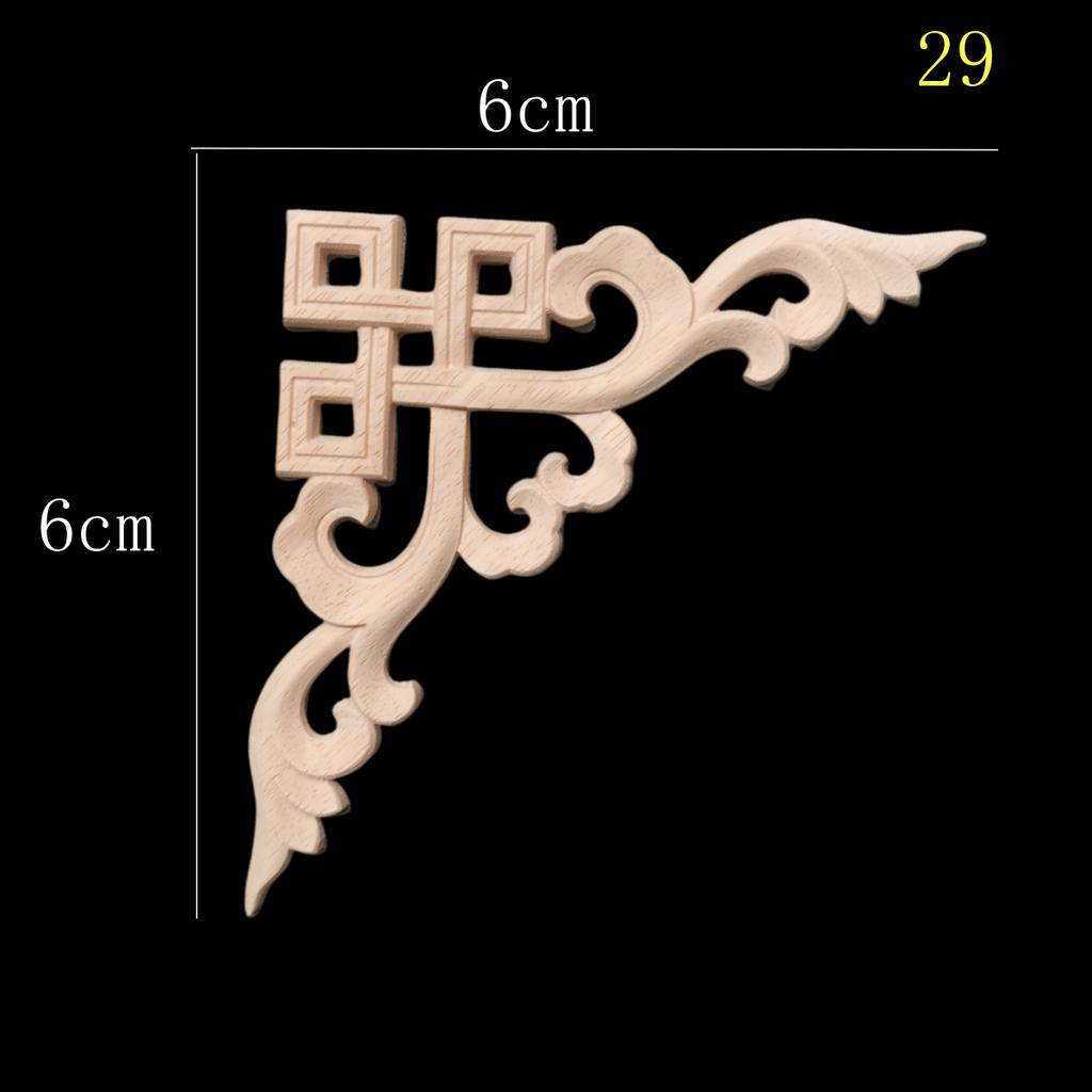Wood Corner Joint Onlay Applique Wood Decals for Furniture Home Decoration Luxury Unique Natural Floral Wood Carved Figurines