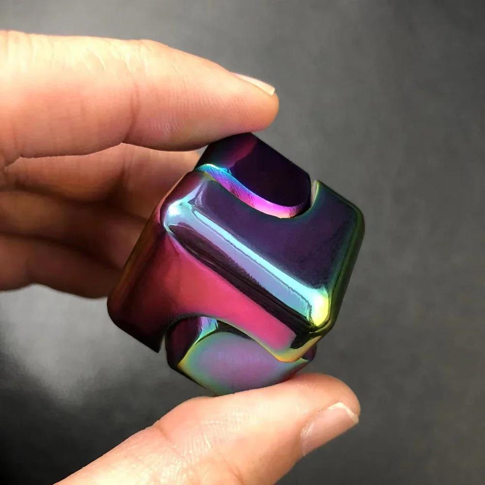 Металлический куб вращающийся гироскоп для кончиков пальцев непоседа антистресс игрушки взрослый офис дом путешествия портативные спиннеры рождественские подарки