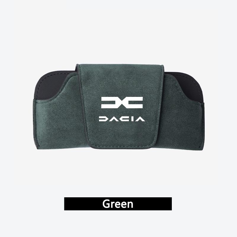 Car Suede Leather Glasses Box Sun Visor Glasses Case Storage Car Accessories For Dacia Logan Sandero Duster Lodgy Spring Jogger