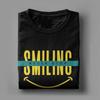 Мужские забавные футболки Never Stop Smiling из 100% хлопка, топы для отдыха с коротким рукавом и круглым воротником, футболки, идея для подарка