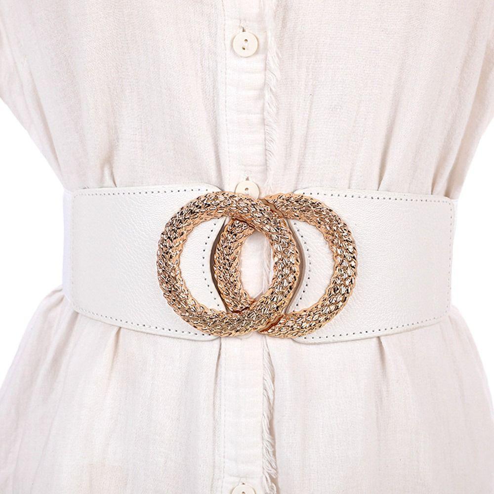 Платье для отдыха, джинсы, эластичная золотая пряжка, корсет, кожаный пояс, роскошные широкие ремни