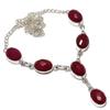 Ruby Natural Gemstone Handmade Christmas Gift Jewelry Necklace 18" F1T62