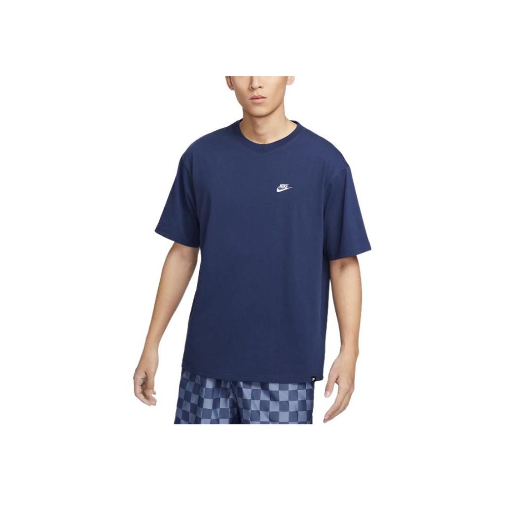 Nike Solid Color Simple Round Neck Short Sleeve T-Shirt Men Tops Dark-Navy FV0376-410