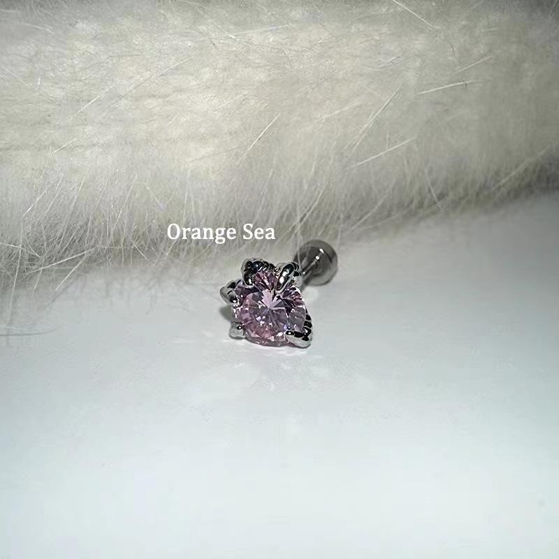 Explosive dragon claw zircon earbone nails titanium steel flat bottom color cochlear nails niche unique earrings female
