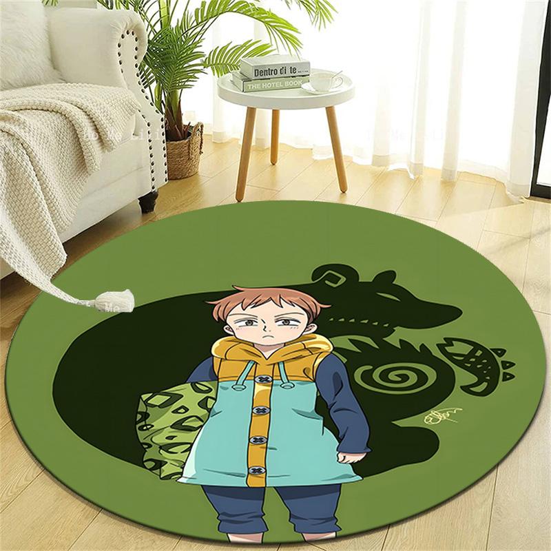 1pc Seven Deadly Sins1 Design Printed Area Round Carpet for Bedroom Living Room Home Decor Rugs Mat Non Slip Mat Rug for Bedside