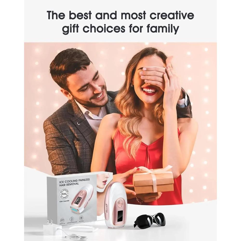Лазерная эпиляция с ледяным охлаждением - 999900 вспышек в домашних условиях Постоянное безболезненное устройство для удаления волос IPL всего тела для женщин и мужчин