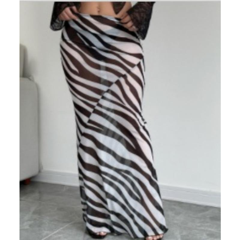 Юбка из шифона с леопардовым принтом, длинная юбка с высокой талией, женская летняя облегающая элегантная пляжная одежда для вечеринок