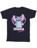 Хлопковая футболка с изображением Лило и Стич для девочек Ohana Forever Heart